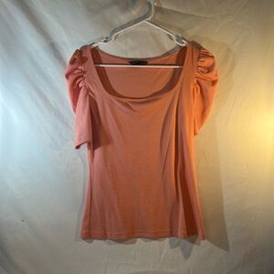 SHEIN Coral Puff Sleeve Blouse